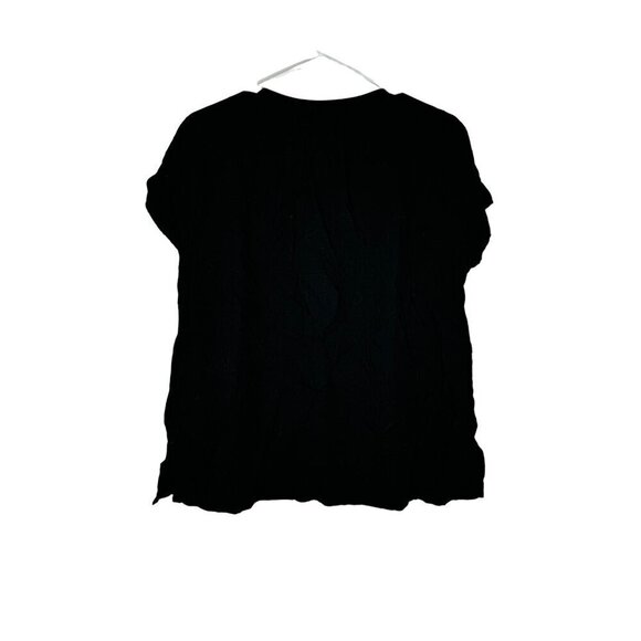 Old Navy Short Sleeve Blouse Black Medium - Picture 2 of 4